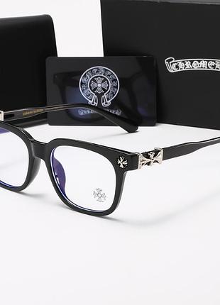 Классические очки с оправой chrome hearts с защитой от синего света очки хром хартс черный цвет унисекс
