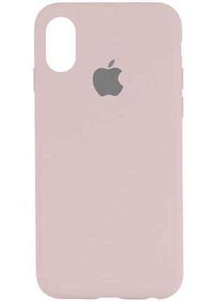 Чохол silicone case full protective (aa) для apple iphone x / xs (5.8") рожевий / chalk pink
