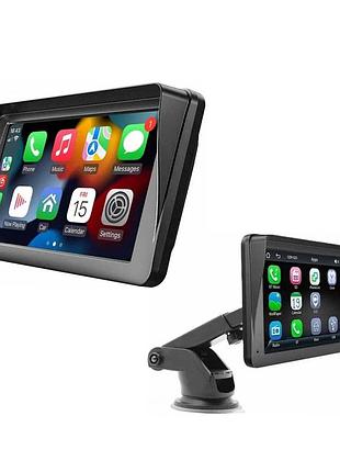 7" автомобильный сенсорный монитор на присоске 701w с apple carplay и android auto видео вход