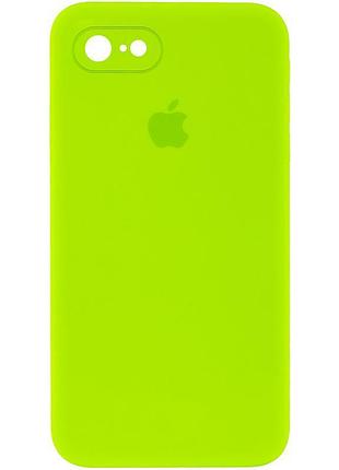 Чохол silicone case square full camera protective (aa) для apple iphone 7/8/se (2020) (4.7") салатовий / neon green