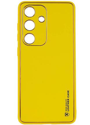 Шкіряний чохол xshield для samsung galaxy s24 жовтий / yellow
