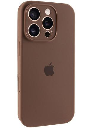 Чехол silicone case full camera protective (aa) для apple iphone 16 pro max (6.9") коричневый / brown