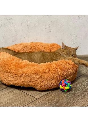 Лежанка для кошек и собак «ворс» m (50см), персик