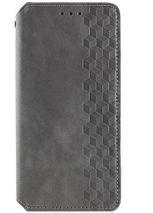 Шкіряний чохол-книжка getman cubic (pu) для oppo a38 / a18 сірий