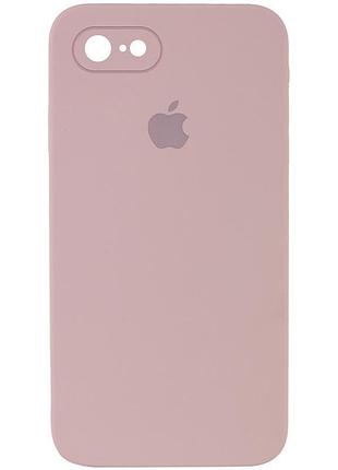 Чохол silicone case square full camera protective (aa) для apple iphone 7/8/se (2020) (4.7") рожевий / pink sand