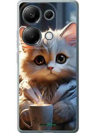 Чохол на xiaomi poco m6 pro білий кіт "5646u-3452-2448"