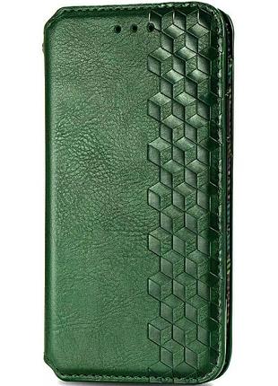Шкіряний чохол-книжка getman cubic (pu) для xiaomi redmi note 9 / redmi 10x зелений