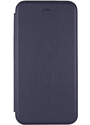 Кожаный чехол-книжка classy для apple iphone 11 (6.1") темно-синий