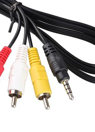 Кабель 3.5mm папа/3rca папа 1.5m черный