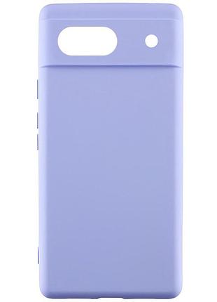 Чохол tpu getman liquid silk full camera для google pixel 6 бузковий / light purple