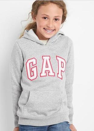 Серое худи gap с логотипом для девочки,