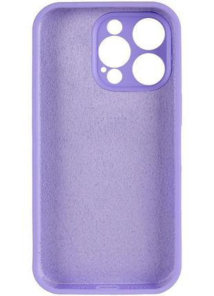 Чехол silicone case full camera protective (aa) для apple iphone 14 pro (6.1") сиреневый / dasheen 3