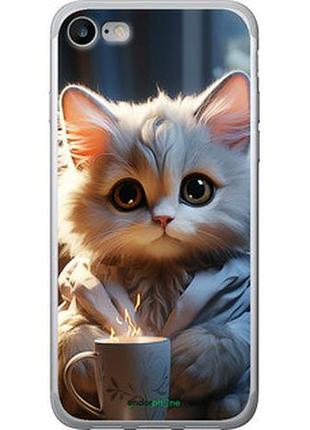 Чохол на iphone 8 білий кіт "5646u-1031-2448"