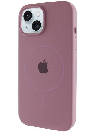Чехол silicone case full protective (aa) with magsafe для apple iphone 15 plus (6.7") лиловый / lilac pride