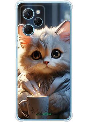 Чохол на xiaomi redmi note 12 pro speed білий кіт "5646sp-3334-2448"