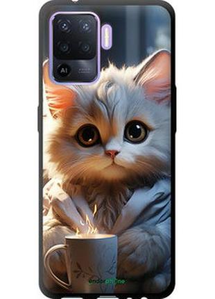 Чохол на oppo a94 білий кіт "5646b-2287-2448"