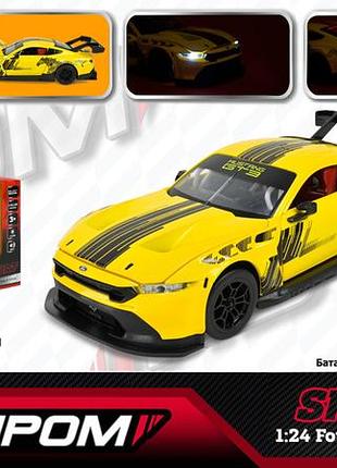 Машина автопром мет. арт. 661293a (12шт/2) 1:24 ford mustang gt3（2024, бат,світло,звук,відкр.двері,у короб. 24,5*12см