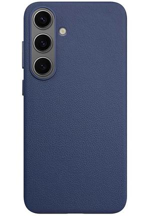 Кожаный чехол leather case (aaa) для samsung galaxy s25 dark blue