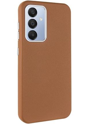 Кожаный чехол leather case metal buttons для samsung galaxy s24+ / s25+ brown