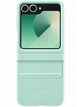 Шкіряний чохол leather case (aaa) для samsung galaxy z flip6 turquoise