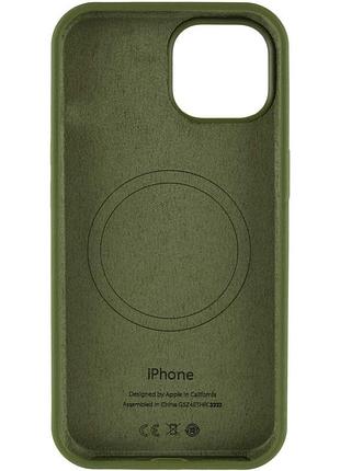 Чехол silicone case full protective (aa) with magsafe для apple iphone 15 plus (6.7") зеленый / dark olive 3