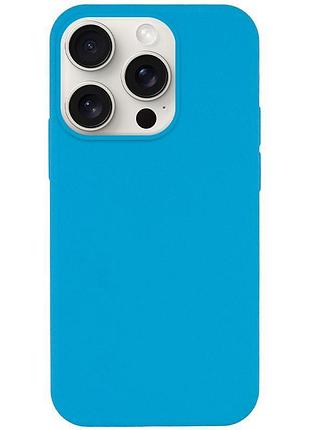 Чехол silicone case full protective (aa) no logo для apple iphone 14 pro max (6.7") голубой / blue