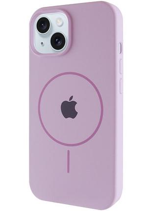 Чохол silicone case full protective (aa) with magsafe для apple iphone 15 plus (6.7") бузковий / lilac