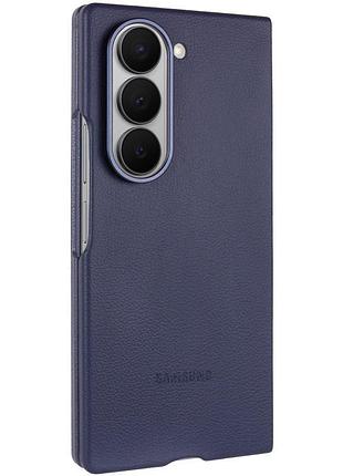 Кожаный чехол leather case (aaa) для samsung galaxy z fold6 navy
