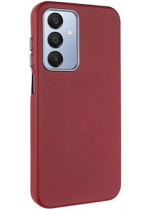 Кожаный чехол leather case metal buttons для samsung galaxy a15 4g/5g / m15 5g red
