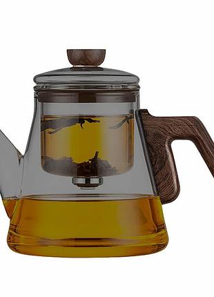 Чайник для заваривания teapot d-24c 800ml transparent gray