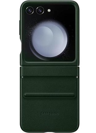Кожаный чехол leather case (aaa) для samsung galaxy z flip5 green