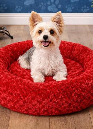 М'яка лежанка для собак та кішок 45×40 см, pet choice dg1m, червоний