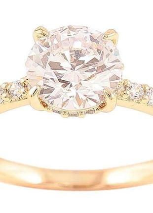 Каблочка позолота 18k «дорожка циркония с фианитом, ø 8мм» (258666) р.18.5 тм xuping