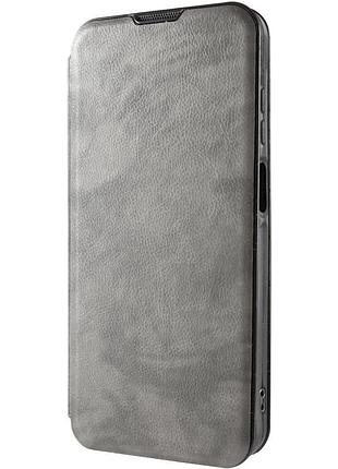 Шкіряний чохол-книжка belora для xiaomi redmi note 10 / note 10s gray
