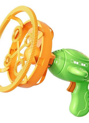 Пістолет для мильних бульбашок h035 bubble gun з пропелером 2in1 + bottle 250ml green