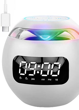 Портативная bluetooth колонка с часами kimiso kms-k12, белый