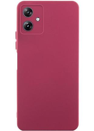 Чехол tpu getman liquid silk full camera для motorola moto g54 бордовый / marsala
