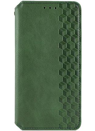 Шкіряний чохол-книжка getman cubic (pu) для oppo a58 4g зелений