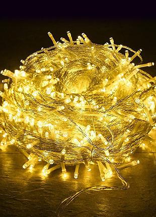 Світлодіодна гірлянда нитка від мережі 18м, 400led, теплий білий