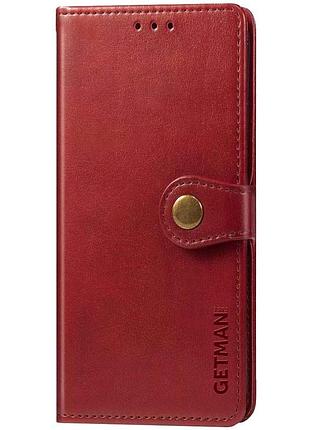 Шкіряний чохол-книжка getman gallant (pu) для xiaomi redmi 9 червоний