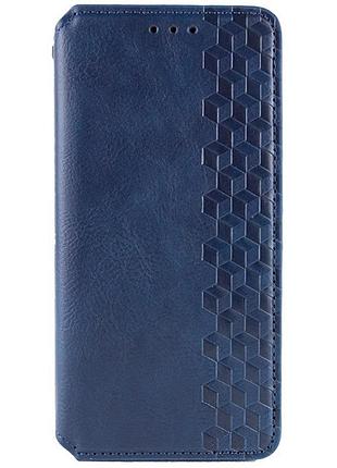 Кожаный чехол-книжка getman cubic (pu) для apple iphone x / xs (5.8") синий