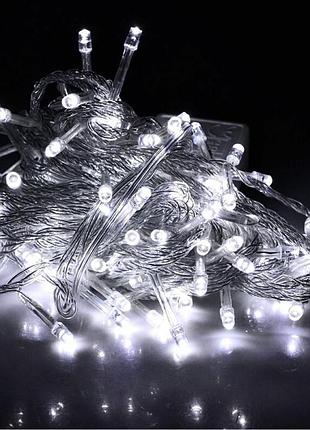 Светодиодная гирлянда нить от сети 18м, 400led, холодный белый
