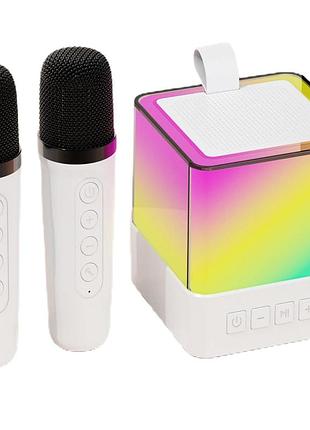 Караоке колонка с 2 микрофонами bluetooth, k18, белый