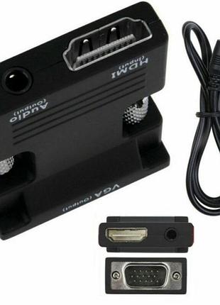 Переходник-преобразователь сигнала с hdmi на vga, со звуком, 1080p