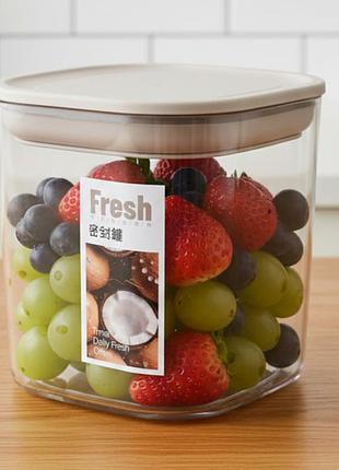 Герметичный контейнер для продуктов 600 мл, квадратный, fresh