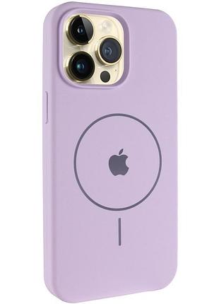 Чехол silicone case full protective (aa) v2 with magsafe для apple iphone 15 pro (6.1") сиреневый / lilac