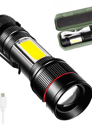 Ручний акумуляторний ліхтарик з usb зарядкою та zoom, bl 520