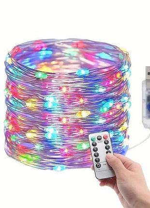 Гирлянда quot; росаquot; 60 м 600 led разноцветная (multi) с usb и пультом ду. lu989multi (1 ящ. = 150 шт.)