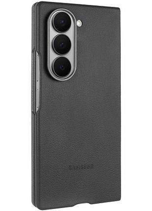 Кожаный чехол leather case (aaa) для samsung galaxy z fold6 black