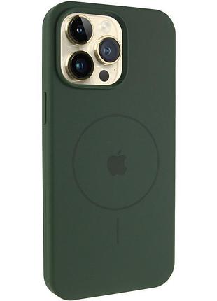 Чохол silicone case full protective (aa) v2 with magsafe для apple iphone 15 pro max (6.7") зелений / cyprus green